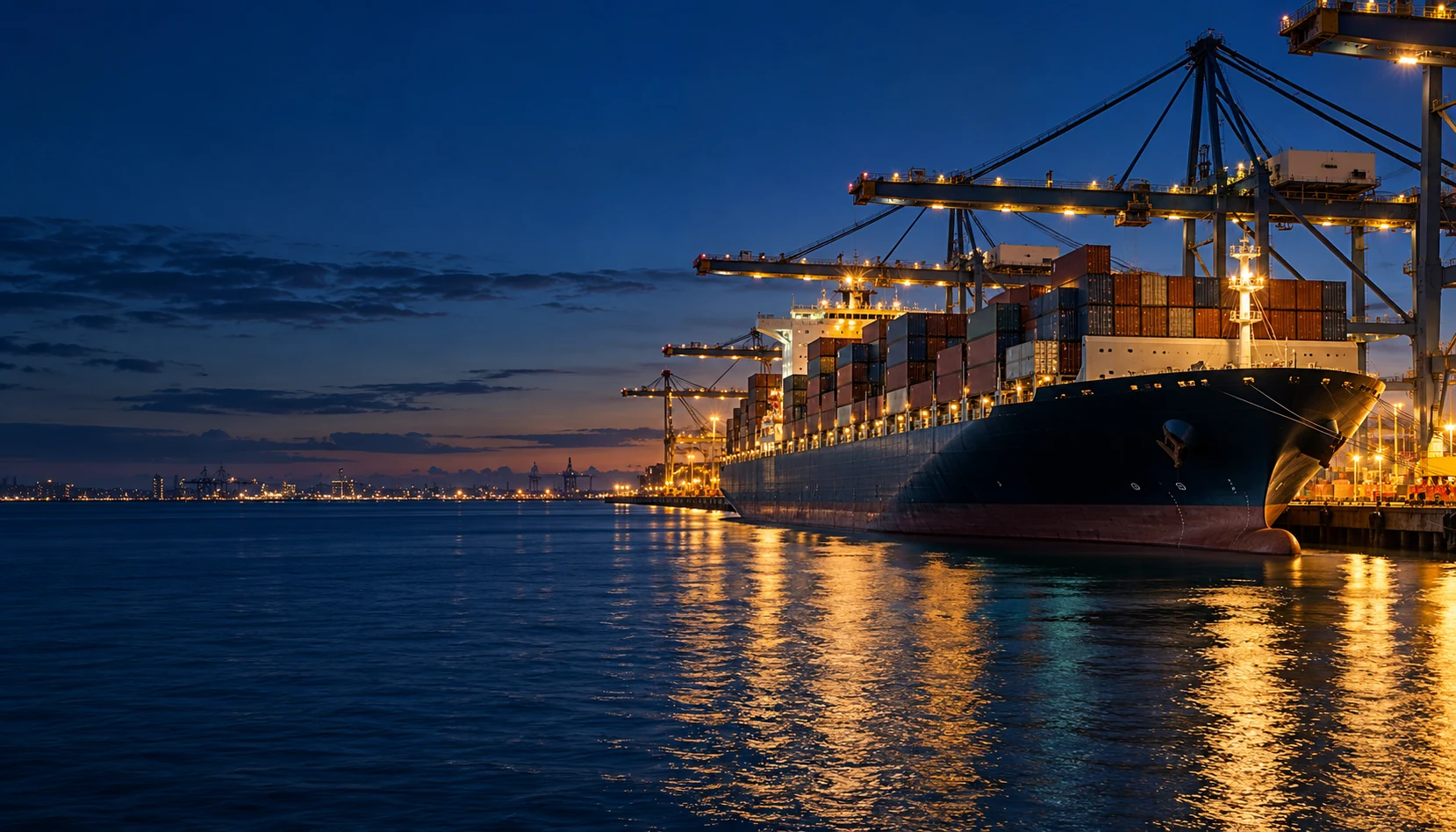 AI-generated container port panorama